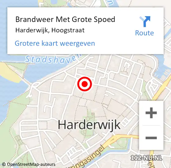 Locatie op kaart van de 112 melding: Brandweer Met Grote Spoed Naar Harderwijk, Hoogstraat op 1 januari 2023 00:33