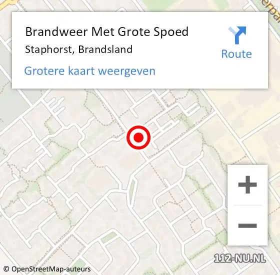 Locatie op kaart van de 112 melding: Brandweer Met Grote Spoed Naar Staphorst, Brandsland op 1 januari 2023 00:33