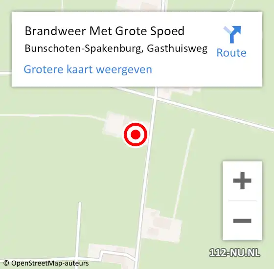 Locatie op kaart van de 112 melding: Brandweer Met Grote Spoed Naar Bunschoten-Spakenburg, Gasthuisweg op 1 januari 2023 00:33