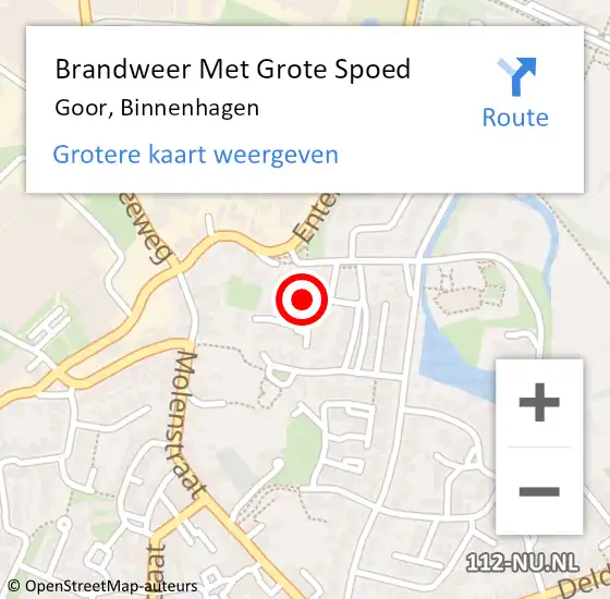 Locatie op kaart van de 112 melding: Brandweer Met Grote Spoed Naar Goor, Binnenhagen op 1 januari 2023 00:34