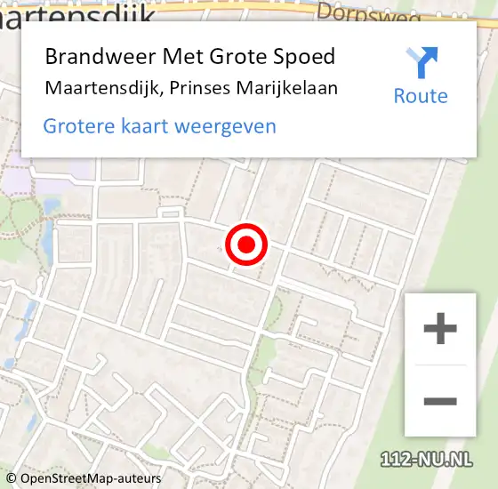 Locatie op kaart van de 112 melding: Brandweer Met Grote Spoed Naar Maartensdijk, Prinses Marijkelaan op 1 januari 2023 00:35