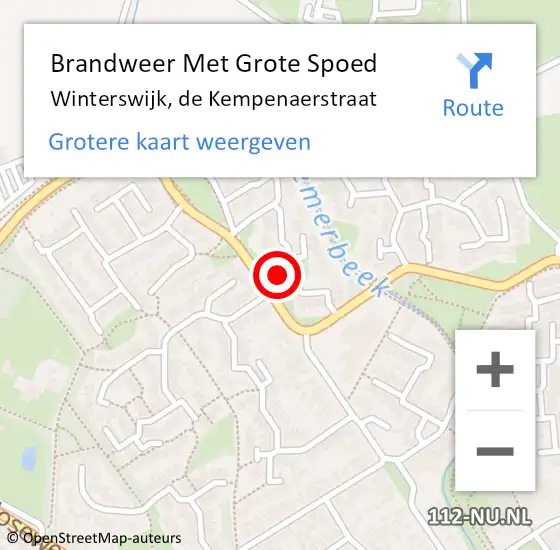 Locatie op kaart van de 112 melding: Brandweer Met Grote Spoed Naar Winterswijk, de Kempenaerstraat op 1 januari 2023 00:35