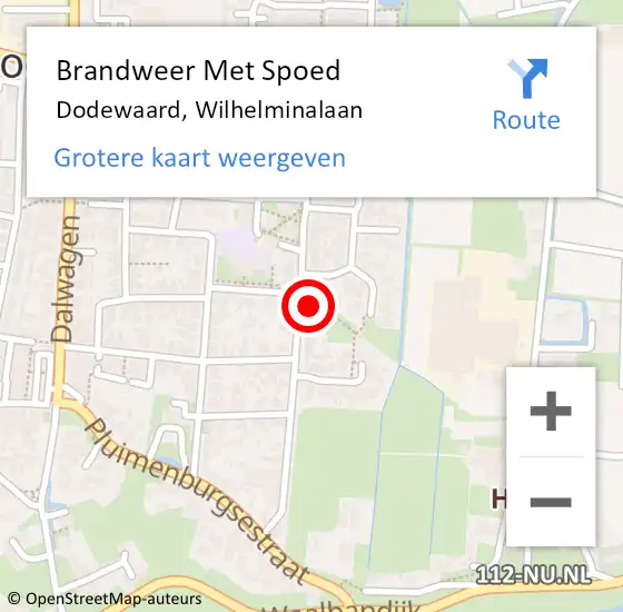 Locatie op kaart van de 112 melding: Brandweer Met Spoed Naar Dodewaard, Wilhelminalaan op 1 januari 2023 00:37