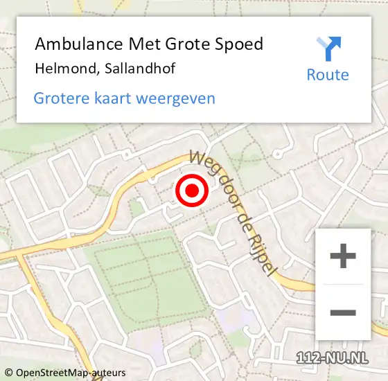 Locatie op kaart van de 112 melding: Ambulance Met Grote Spoed Naar Helmond, Sallandhof op 1 januari 2023 00:42