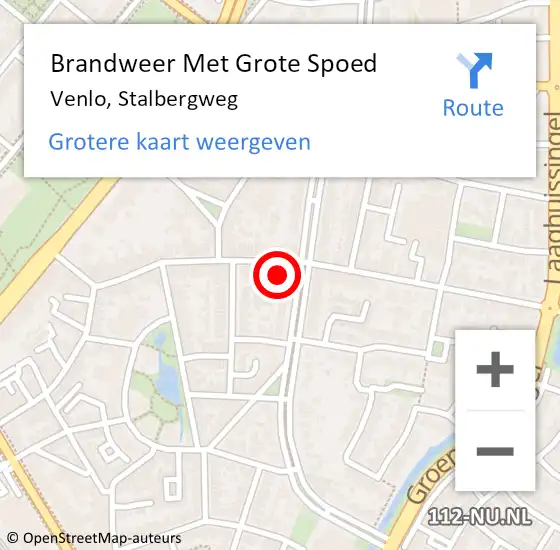 Locatie op kaart van de 112 melding: Brandweer Met Grote Spoed Naar Venlo, Stalbergweg op 1 januari 2023 00:43