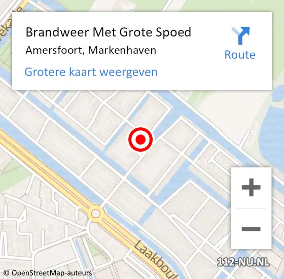 Locatie op kaart van de 112 melding: Brandweer Met Grote Spoed Naar Amersfoort, Markenhaven op 1 januari 2023 00:46