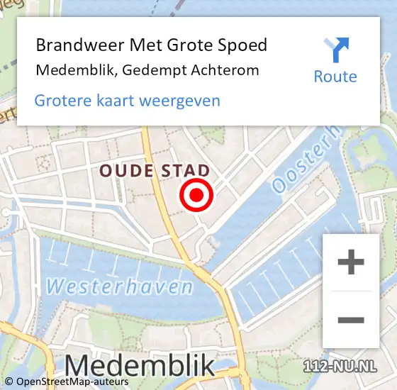 Locatie op kaart van de 112 melding: Brandweer Met Grote Spoed Naar Medemblik, Gedempt Achterom op 1 januari 2023 00:46