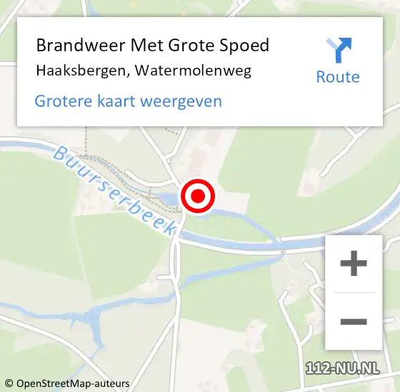 Locatie op kaart van de 112 melding: Brandweer Met Grote Spoed Naar Haaksbergen, Watermolenweg op 1 januari 2023 00:47