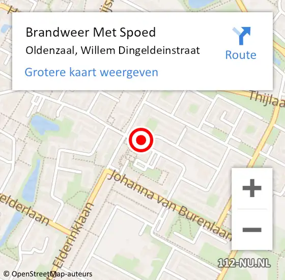 Locatie op kaart van de 112 melding: Brandweer Met Spoed Naar Oldenzaal, Willem Dingeldeinstraat op 1 januari 2023 00:49