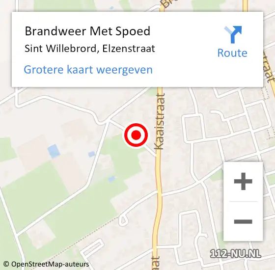 Locatie op kaart van de 112 melding: Brandweer Met Spoed Naar Sint Willebrord, Elzenstraat op 1 januari 2023 00:51