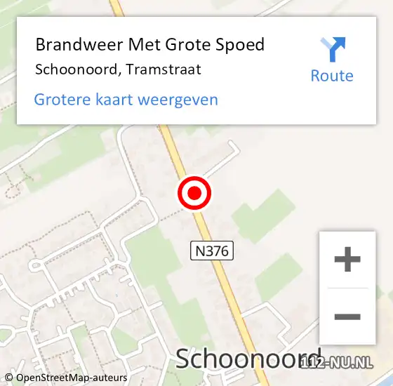 Locatie op kaart van de 112 melding: Brandweer Met Grote Spoed Naar Schoonoord, Tramstraat op 1 januari 2023 00:53