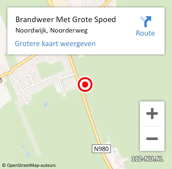 Locatie op kaart van de 112 melding: Brandweer Met Grote Spoed Naar Noordwijk, Noorderweg op 1 januari 2023 00:53