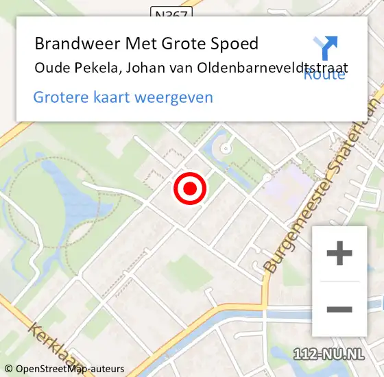 Locatie op kaart van de 112 melding: Brandweer Met Grote Spoed Naar Oude Pekela, Johan van Oldenbarneveldtstraat op 1 januari 2023 00:53