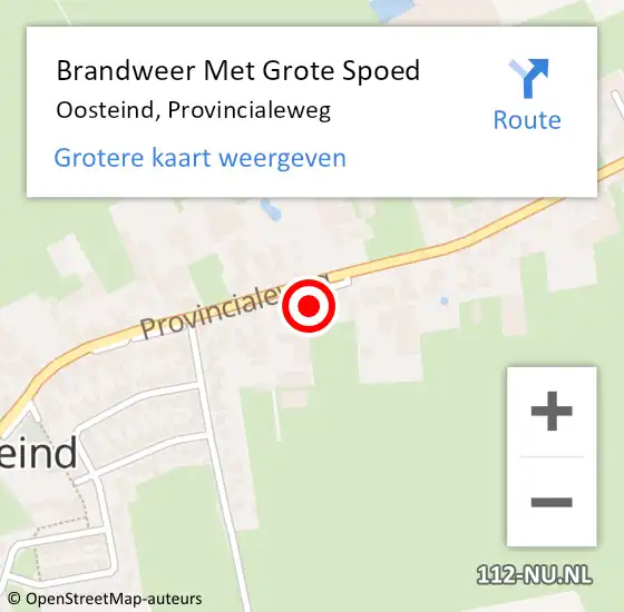 Locatie op kaart van de 112 melding: Brandweer Met Grote Spoed Naar Oosteind, Provincialeweg op 1 januari 2023 00:54