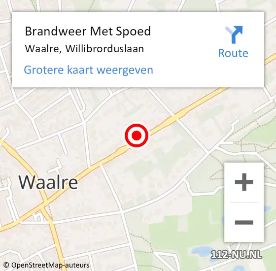 Locatie op kaart van de 112 melding: Brandweer Met Spoed Naar Waalre, Willibrorduslaan op 1 januari 2023 00:57