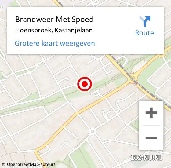 Locatie op kaart van de 112 melding: Brandweer Met Spoed Naar Hoensbroek, Kastanjelaan op 1 januari 2023 01:00