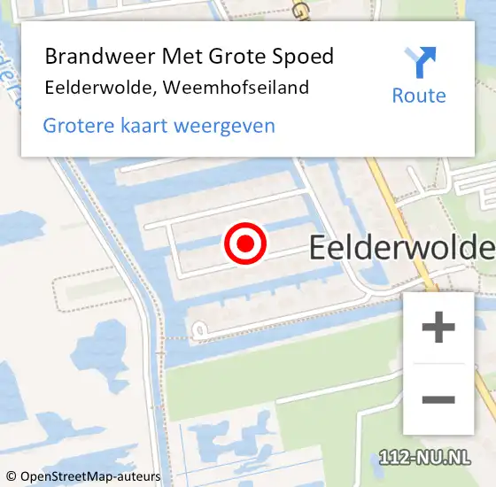 Locatie op kaart van de 112 melding: Brandweer Met Grote Spoed Naar Eelderwolde, Weemhofseiland op 1 januari 2023 01:00