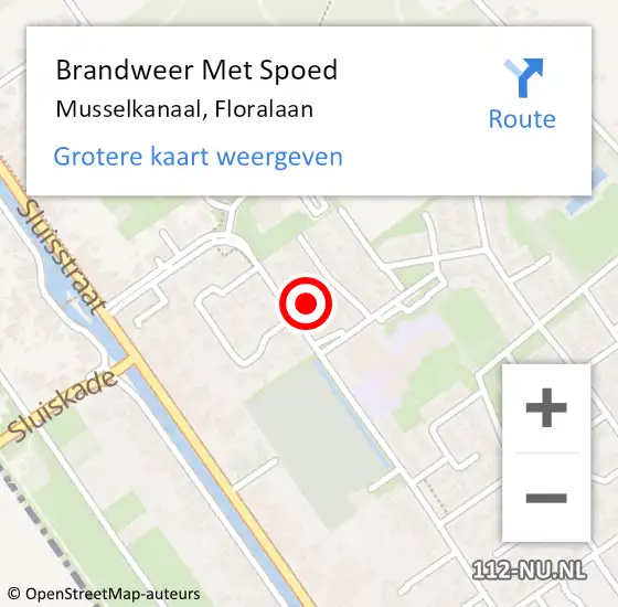 Locatie op kaart van de 112 melding: Brandweer Met Spoed Naar Musselkanaal, Floralaan op 1 januari 2023 01:02