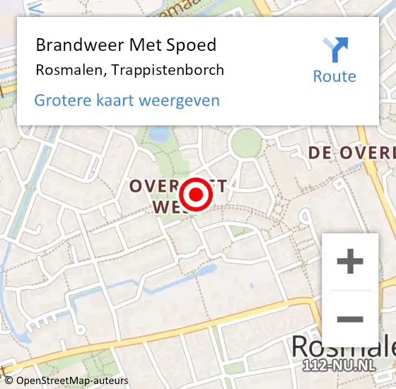 Locatie op kaart van de 112 melding: Brandweer Met Spoed Naar Rosmalen, Trappistenborch op 1 januari 2023 01:03