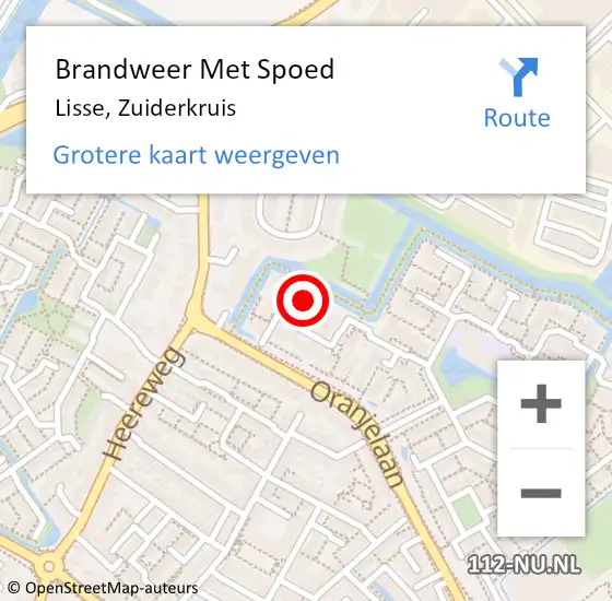 Locatie op kaart van de 112 melding: Brandweer Met Spoed Naar Lisse, Zuiderkruis op 1 januari 2023 01:04