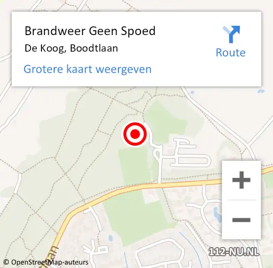 Locatie op kaart van de 112 melding: Brandweer Geen Spoed Naar De Koog, Boodtlaan op 1 januari 2023 01:13