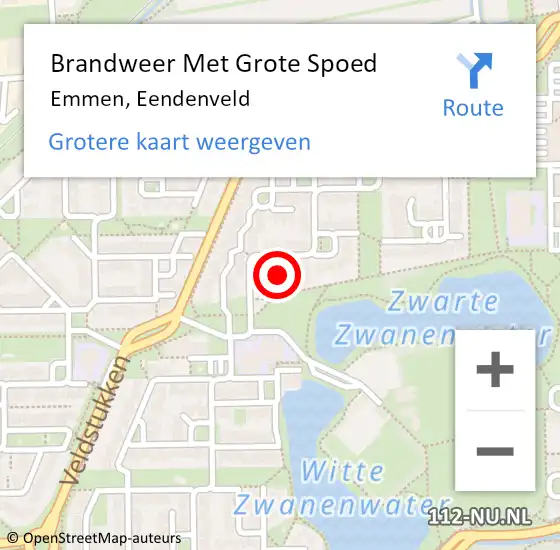 Locatie op kaart van de 112 melding: Brandweer Met Grote Spoed Naar Emmen, Eendenveld op 1 januari 2023 01:14