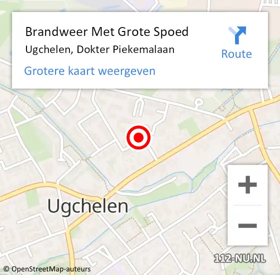 Locatie op kaart van de 112 melding: Brandweer Met Grote Spoed Naar Ugchelen, Dokter Piekemalaan op 1 januari 2023 01:17