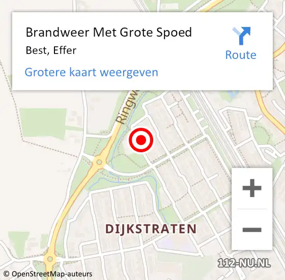 Locatie op kaart van de 112 melding: Brandweer Met Grote Spoed Naar Best, Effer op 1 januari 2023 01:17