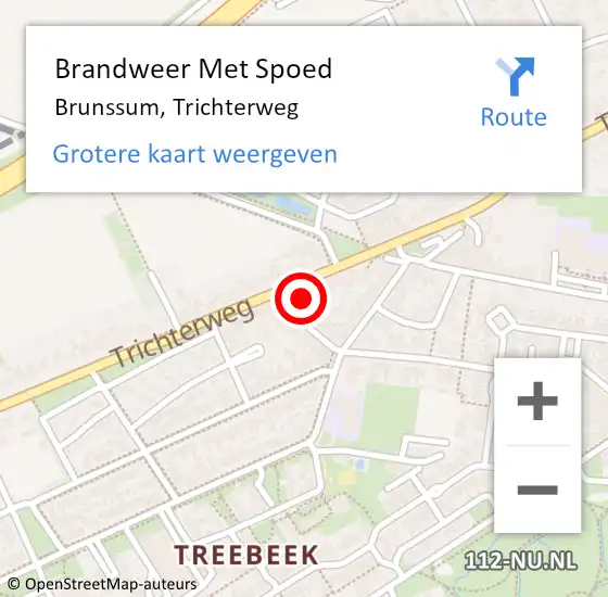 Locatie op kaart van de 112 melding: Brandweer Met Spoed Naar Brunssum, Trichterweg op 1 januari 2023 01:17