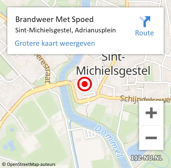 Locatie op kaart van de 112 melding: Brandweer Met Spoed Naar Sint-Michielsgestel, Adrianusplein op 1 januari 2023 01:19