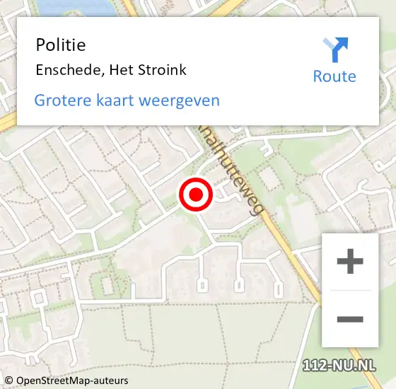 Locatie op kaart van de 112 melding: Politie Enschede, Het Stroink op 1 januari 2023 01:22