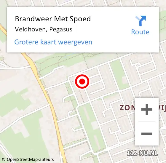 Locatie op kaart van de 112 melding: Brandweer Met Spoed Naar Veldhoven, Pegasus op 1 januari 2023 01:23