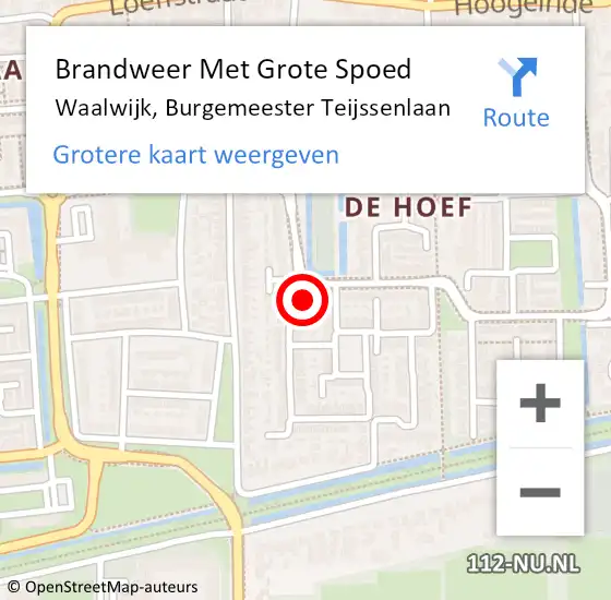 Locatie op kaart van de 112 melding: Brandweer Met Grote Spoed Naar Waalwijk, Burgemeester Teijssenlaan op 1 januari 2023 01:29