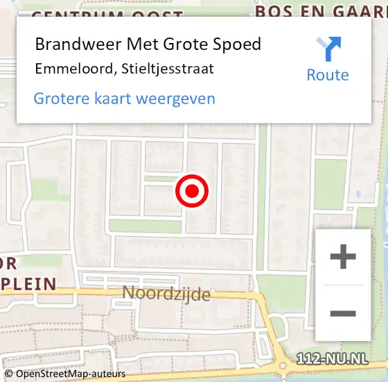 Locatie op kaart van de 112 melding: Brandweer Met Grote Spoed Naar Emmeloord, Stieltjesstraat op 1 januari 2023 01:31