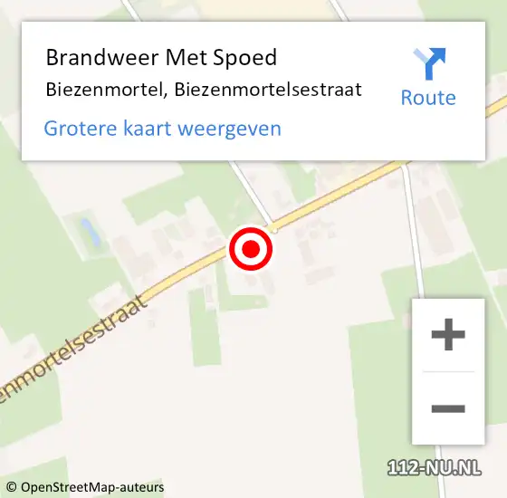 Locatie op kaart van de 112 melding: Brandweer Met Spoed Naar Biezenmortel, Biezenmortelsestraat op 1 januari 2023 01:34