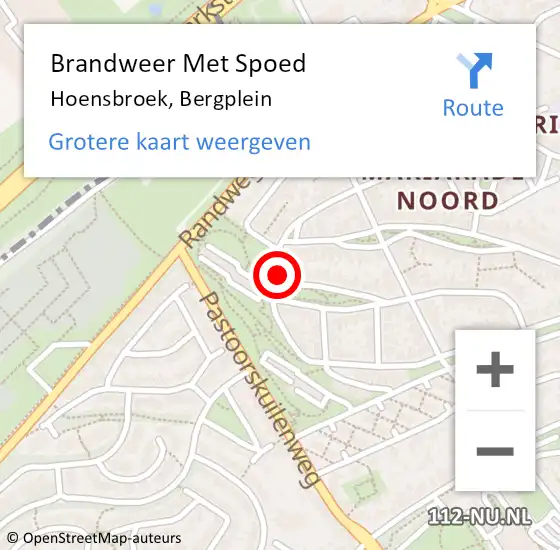 Locatie op kaart van de 112 melding: Brandweer Met Spoed Naar Hoensbroek, Bergplein op 1 januari 2023 01:36