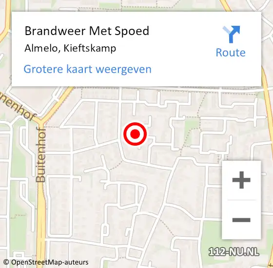 Locatie op kaart van de 112 melding: Brandweer Met Spoed Naar Almelo, Kieftskamp op 1 januari 2023 01:36