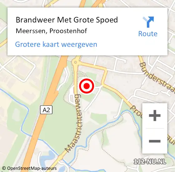 Locatie op kaart van de 112 melding: Brandweer Met Grote Spoed Naar Meerssen, Proostenhof op 1 januari 2023 01:36