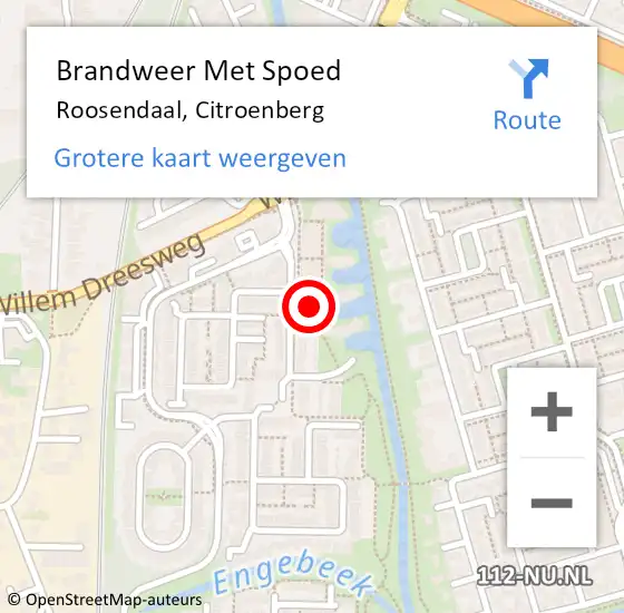 Locatie op kaart van de 112 melding: Brandweer Met Spoed Naar Roosendaal, Citroenberg op 1 januari 2023 01:36