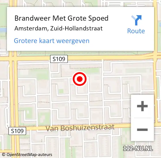 Locatie op kaart van de 112 melding: Brandweer Met Grote Spoed Naar Amsterdam, Zuid-Hollandstraat op 1 januari 2023 01:41