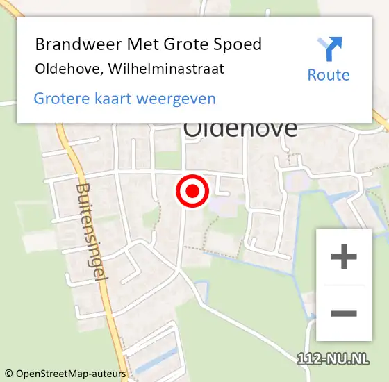 Locatie op kaart van de 112 melding: Brandweer Met Grote Spoed Naar Oldehove, Wilhelminastraat op 1 januari 2023 01:44