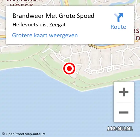 Locatie op kaart van de 112 melding: Brandweer Met Grote Spoed Naar Hellevoetsluis, Zeegat op 1 januari 2023 01:51