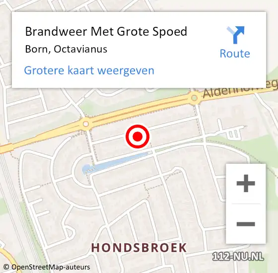 Locatie op kaart van de 112 melding: Brandweer Met Grote Spoed Naar Born, Octavianus op 1 januari 2023 01:52