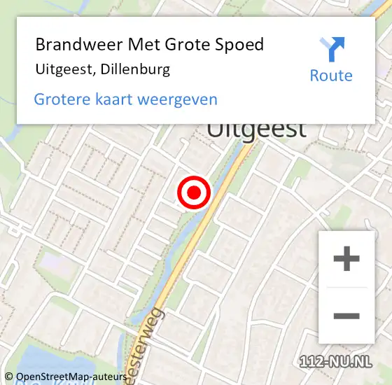 Locatie op kaart van de 112 melding: Brandweer Met Grote Spoed Naar Uitgeest, Dillenburg op 1 januari 2023 01:54