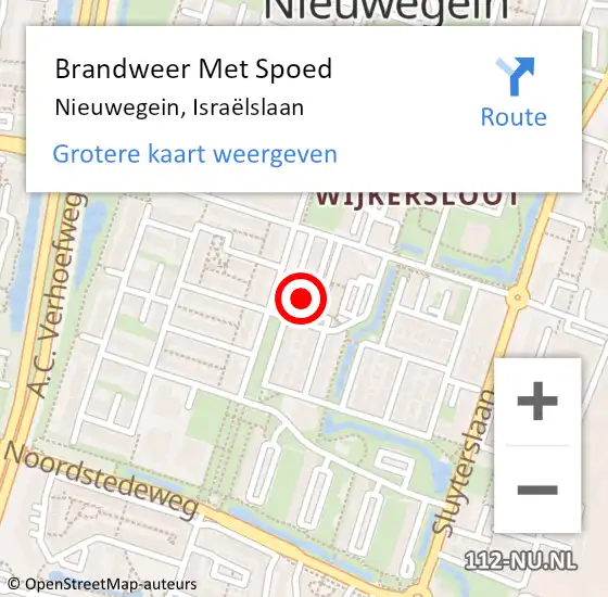 Locatie op kaart van de 112 melding: Brandweer Met Spoed Naar Nieuwegein, Israëlslaan op 1 januari 2023 01:57