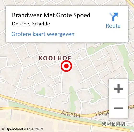 Locatie op kaart van de 112 melding: Brandweer Met Grote Spoed Naar Deurne, Schelde op 1 januari 2023 02:02