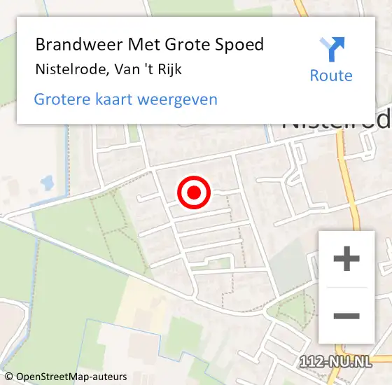 Locatie op kaart van de 112 melding: Brandweer Met Grote Spoed Naar Nistelrode, Van 't Rijk op 1 januari 2023 02:03