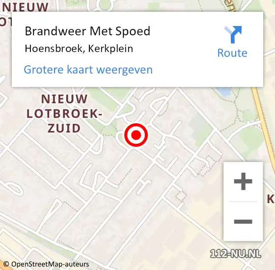 Locatie op kaart van de 112 melding: Brandweer Met Spoed Naar Hoensbroek, Kerkplein op 1 januari 2023 02:05
