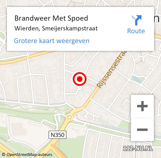 Locatie op kaart van de 112 melding: Brandweer Met Spoed Naar Wierden, Smeijerskampstraat op 1 januari 2023 02:07