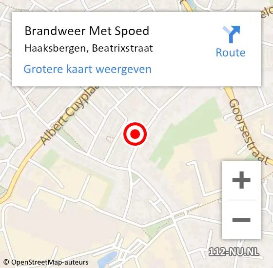 Locatie op kaart van de 112 melding: Brandweer Met Spoed Naar Haaksbergen, Beatrixstraat op 1 januari 2023 02:09